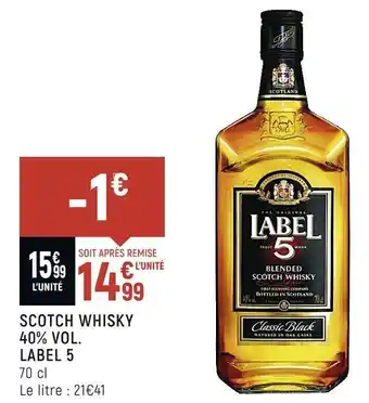 Label 5 scotch whisky 40% vol.