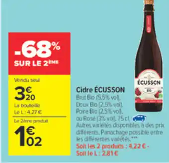 Carrefour Market Cidre Écusson offre