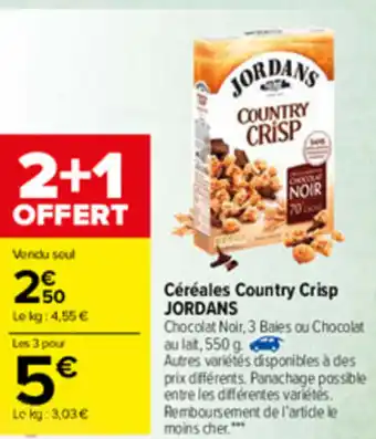 Carrefour Market Céréales Country Crisp Jordans offre