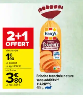 Carrefour Market Brioche Tranchée Nature Sans Additifs offre