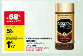 Carrefour Market Café Soluble Spécial Filtre Nescafe offre