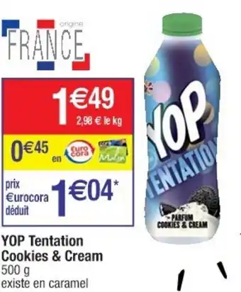 Cora x Carrefour YOP Tentation cookies & cream offre