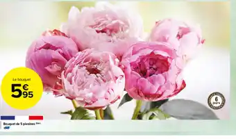 Carrefour Market Bouquet De 5 Pivoines offre