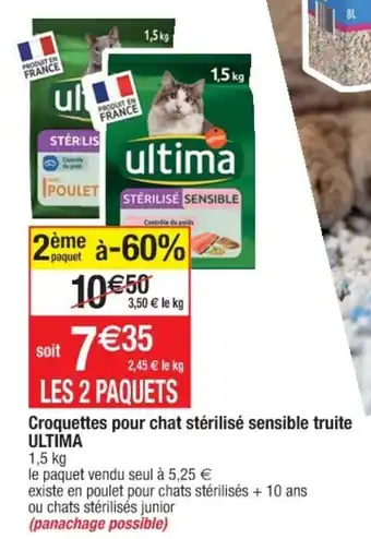 Croquettes pour chat stérilisé sensible truite