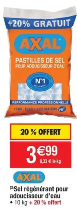Sel régénérant pour adoucisseur d'eau