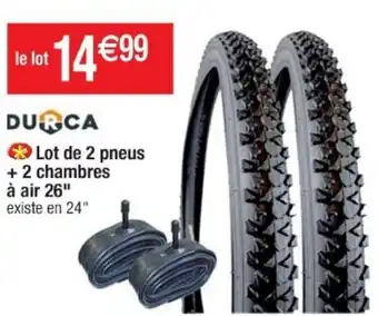 Cora x Carrefour Lot de 2 pneus + 2 chambres à air 26 offre
