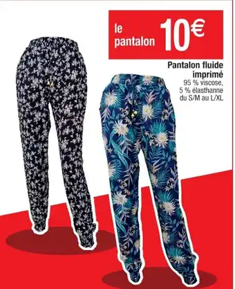 Cora x Carrefour Pantalon fluide imprimé offre