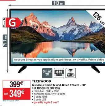 Cora x Carrefour Téléviseur smart tv uhd 4k led 126cm - 50 offre