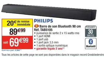Cora x Carrefour Barre de son bluetooth 90cm offre