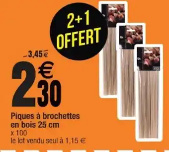 Cora x Carrefour PIques à brochettes en bois 25cm offre