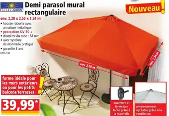 Norma Demi parasol mural rectangulaire offre