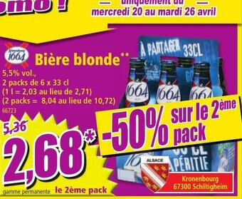 Norma Bière Blonde offre