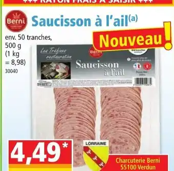 Norma Saucisson à l'ail offre