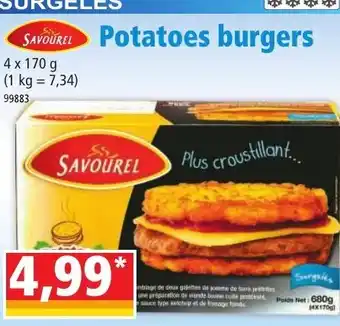 Potatoes burgers
