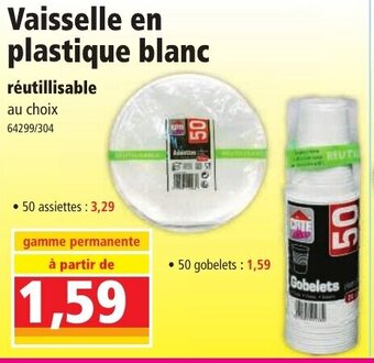 Norma Vaisselle en plastique blanc offre
