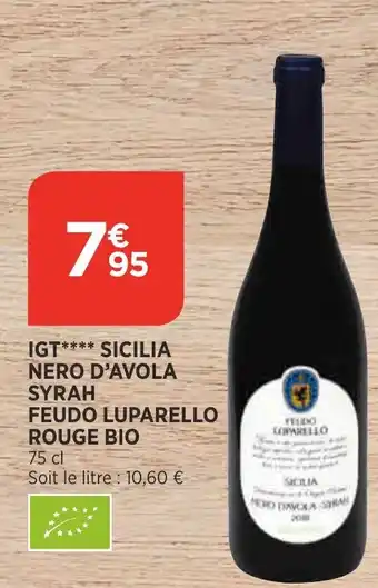 Bi1 Sicilia nero d'avola syrah feudo luparello ruge bio offre
