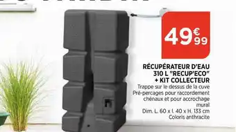 Bi1 Récupérateur D'eau 310 L "recup'eco" + Kit Collecteur offre