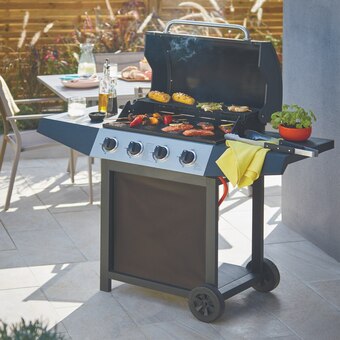 BARBECUE À GAZ ALBARON AVEC PLANCHA EN ACIER