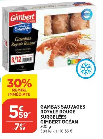 Bi1 gambas sauvages royale rouge surgelées gimbert océan offre