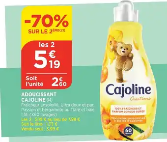 Bi1 Adoucissant cajoline offre