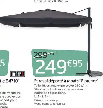 Jardiland Parasol déporté à rabats “Florence” offre