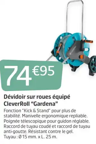 DĂ©vidoir sur roues Ă©quipĂ© CleverRoll âGardenaâ