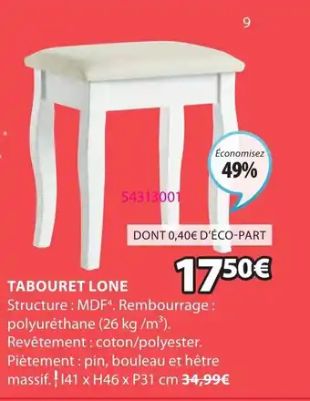JYSK Tabouret Lone offre