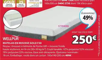 JYSK Matelas En Mousse Gold F30 offre