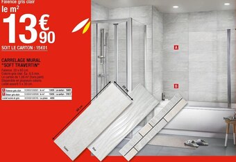 Brico Dépôt CARRELAGE MURAL "SOFT TRAVERTIN" offre