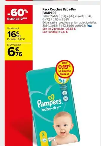 Carrefour Market Pack Couches baby-Dry offre