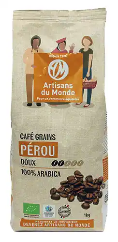 naturéO CAFÉ PÉROU GRAINS offre