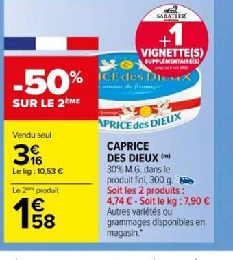 Carrefour Market Caprice Des Dieux offre