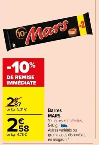Carrefour Market Barres Mars offre