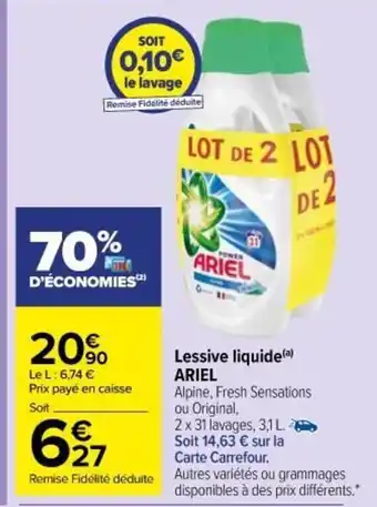Carrefour Market Lessive Liquide Ariel offre