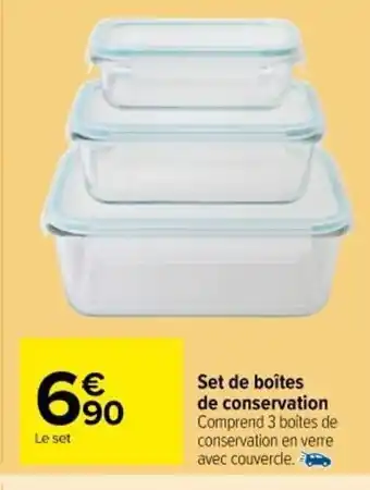 Carrefour Market Set de Boites de Conservation offre