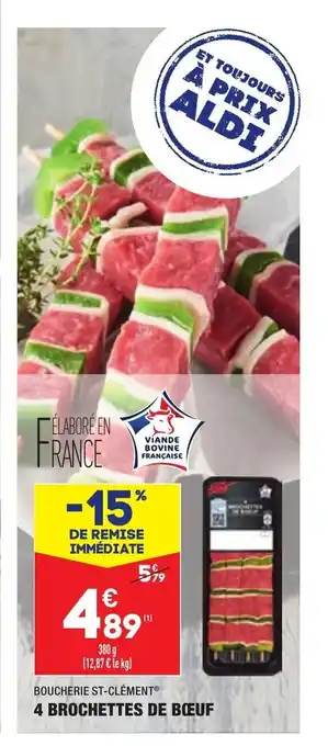 ALDI 4 Brochettes de Bœuf offre