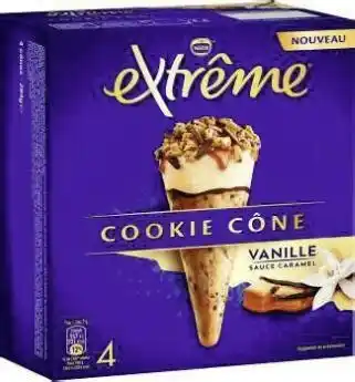 Géant Casino Extrême glacé cookie cône vanille offre