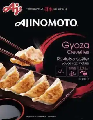 Géant Casino Gyoza Crevettes Raviolis à Poêler Sauce soja surgelés offre