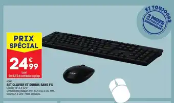 ALDI Set Clavier Et Souris Sans Fil offre