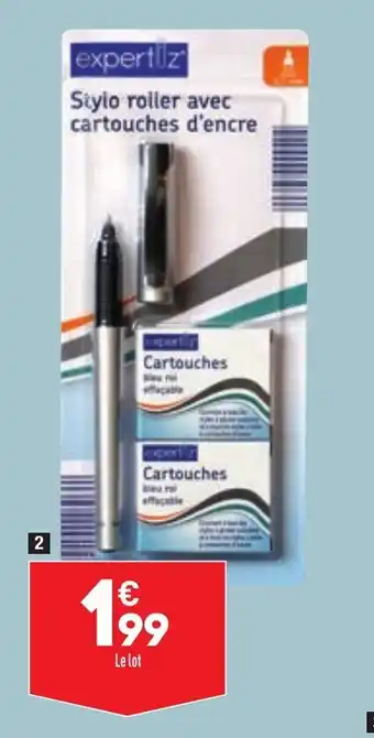 ALDI Stylos Roller Avec Cartouches offre