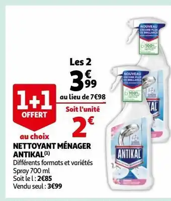Auchan Nettoyant ménager antikal offre