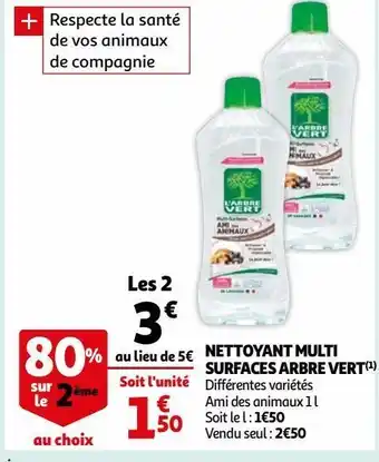 Auchan Nettoyant multi surfaces arbre vert offre