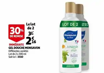 Auchan Gel douche monsavon offre