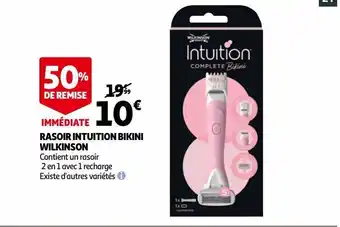 Auchan Rasoir intuition bikini wilkinson offre