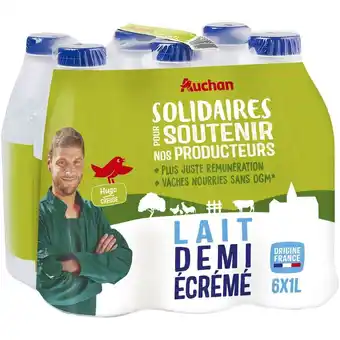 Auchan Lait demi-écrémé auchan solidaires offre