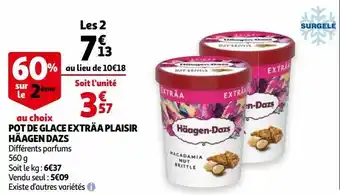 Auchan Pot de glace exträa plaisir häagen dazs offre
