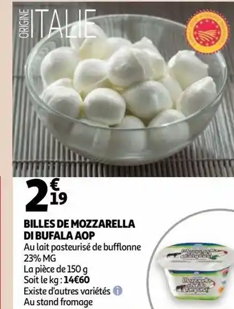 Auchan Billes de mozzarella di buf offre
