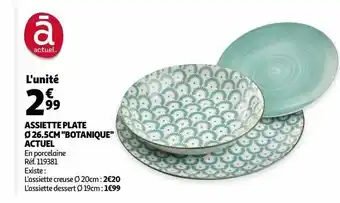 Auchan Assiette plate botanique actuel offre