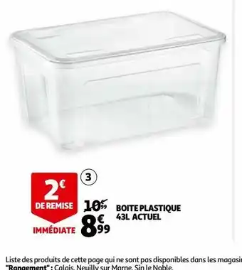 Auchan Boîte plastique 43l actuel offre