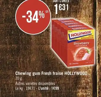 Géant Casino Chewing gum Fresh fraise offre